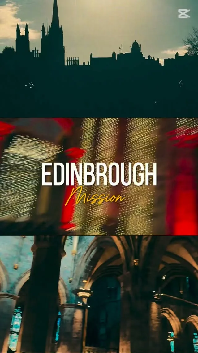 Copertina del video: skyline di Edimburgo e interni gotici di una chiesa sconsacrata